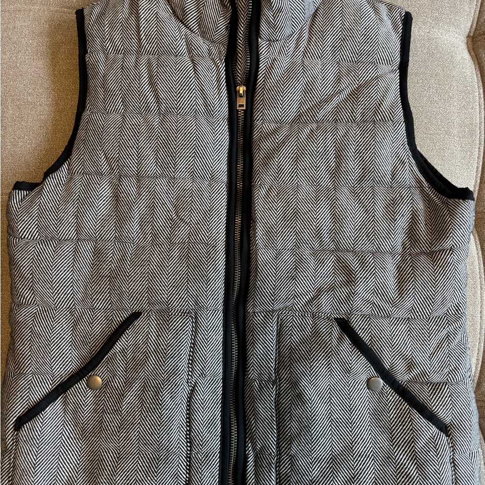 Black and White Quilted Vest